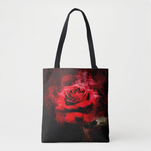Rode rozenbloem waterverf - bb tote bag (Voorkant)