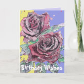 Rode rozenbloem Waterverf Bloembloem Kaart (Voorkant)