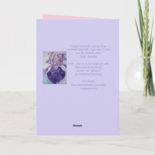 Rode rozenbloem Waterverf Bloembloem Kaart (Achterkant)