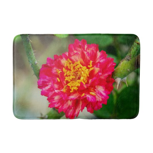 Rode rozenbloemen badmat (Voorkant)