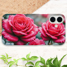 Rode rozenbloemen Elegante Bloemen iPhone 16 Plus Hoesje