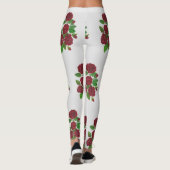 rode rozenbloemen leggings (Achterkant)