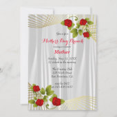 Rode rozenbloemen met goud - Moederdag Design Kaart (Voorkant)