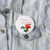 rode rozenbloemen moeder van de bruid ronde button 7,6 cm (In situ)