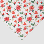 Rode rozenbloemen (ontwerp 23-serie) tissuepapier (Detail)