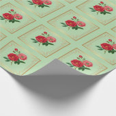 Rode Rozenbloesems Cadeaupapier (Hoek)