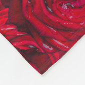 Rode rozenbloesems met dauwdruppels - fotografie fleece deken (Hoek)