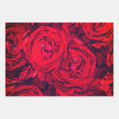 Rode rozenbloesems met dauwdruppels - fotografie inpakpapier vel (Voorkant 2)