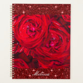 Rode rozenbloesems met dauwdruppels - fotografie planner (Voorkant)