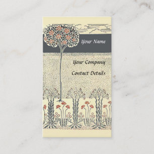 Rode rozenboom met Visitekaartje met rode bloemen