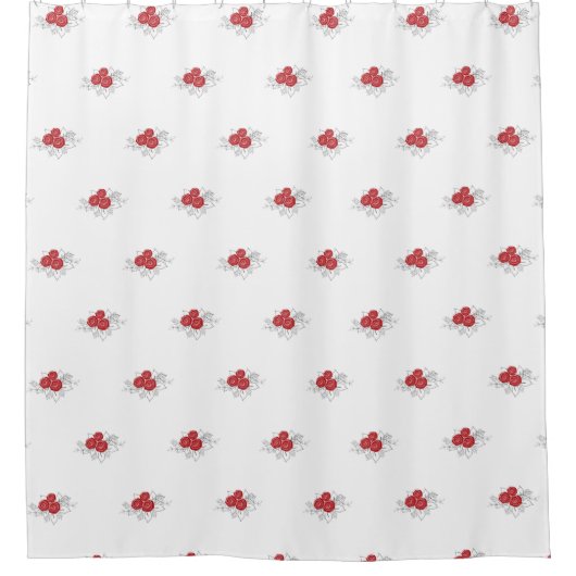 Rode rozenbouquet douchegordijn (Voorkant)