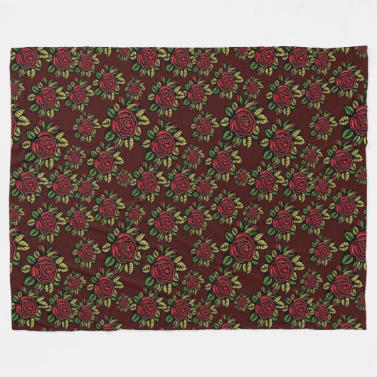 rode rozendeken fleece deken (Voorkant (Horizontaal))