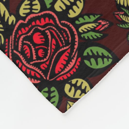 rode rozendeken fleece deken (Hoek)