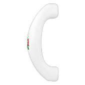 Rode rozendop keramische kastgreep (Zijkant)