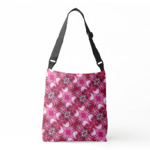Rode rozenfractals Kruis Canvas tas
