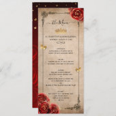  rode rozengoudzwarte elegante Waterverf Menu (Voorkant / Achterkant)