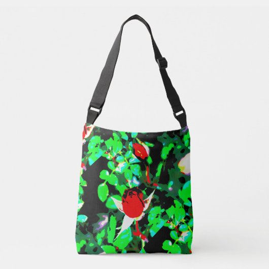 rode rozengroen crossbody tas (Voorkant)