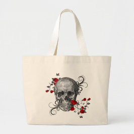 Rode rozenhuid grote tote bag
