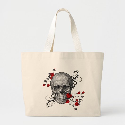 Rode rozenhuid grote tote bag (Voorkant)