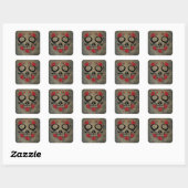Rode rozenhuid vierkante sticker (Vel)