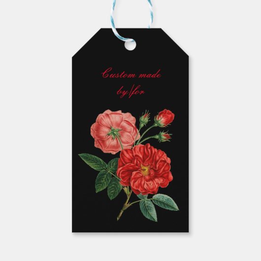  rode rozenillustratie Thunder_Cove Cadeaulabel (Achterkant)