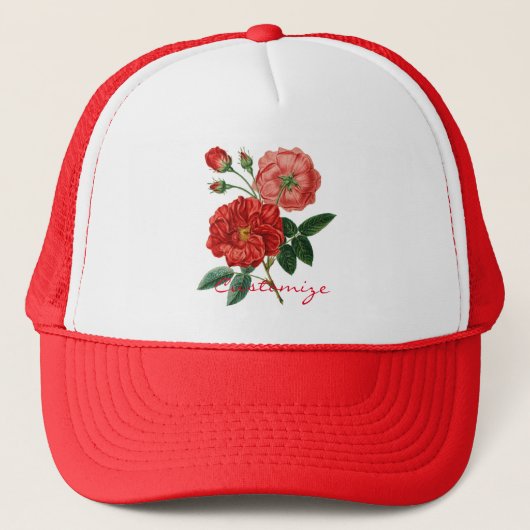  rode rozenillustratie Thunder_Cove Trucker Pet (Voorkant)