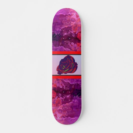 Rode rozenkarton persoonlijk skateboard (Voorkant)