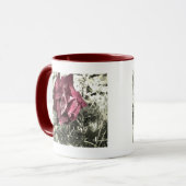  rode rozenkleur mok (Voorkant links)