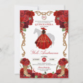 Rode rozenlaarzen Western Charro Vestidos Quinceañ Kaart (Voorkant)