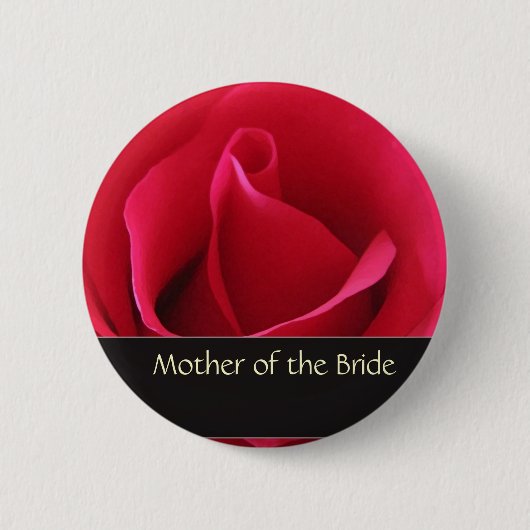 Rode rozenmoeder van de bruidknop ronde button 5,7 cm (Voorkant)