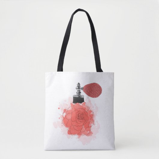 Rode rozenparfum tote bag (Voorkant)