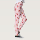  rode rozenpatroon roze Leggings (Rechts)