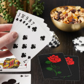 Rode rozenspelkaarten pokerkaarten (Insitu)
