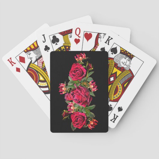 Rode rozenspelkaarten pokerkaarten (Achterkant)