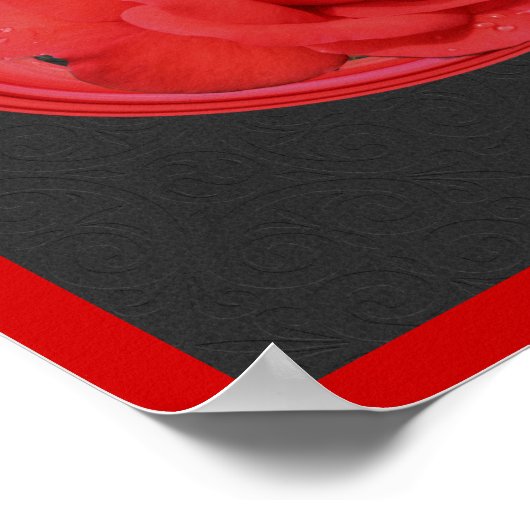 Rode rozenspoelen Poster (Hoek)