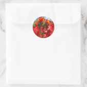 Rode Rozenstickers aangepaste enveloppezegels Roos Ronde Sticker (Tas)