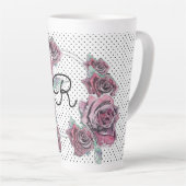 Rode rozenstip Waterverf Vrouwen Initiaal latte Mo Latte Mok (Rechterhoek)