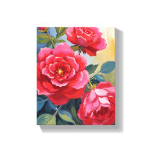 Rode Rozenstruik | Aquarel Bloemenschildering