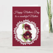  rode rozenventiel voor Moederdag Kaart (Voorkant)