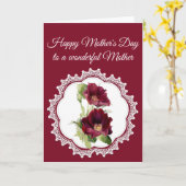  rode rozenventiel voor Moederdag Kaart (Gele Bloem)