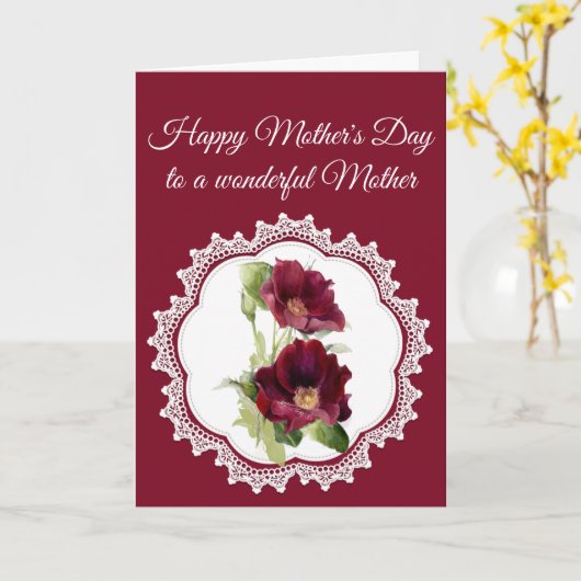  rode rozenventiel voor Moederdag Kaart (Gele Bloem)