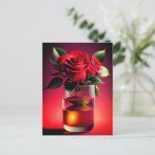 Rode rozenventilator briefkaart (Staand voorkant)