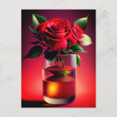Rode rozenventilator briefkaart (Voorkant)