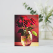 Rode rozenventilator briefkaart (Staand voorkant)