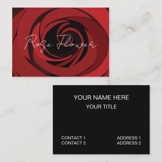 Rode rozenventilator visitekaartje (Voorkant / Achterkant)