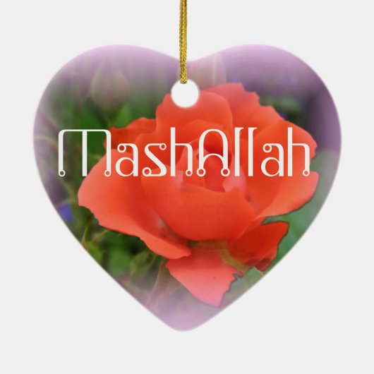 Rode rozenversiering van de Mashallah Keramisch Ornament (Achterkant)