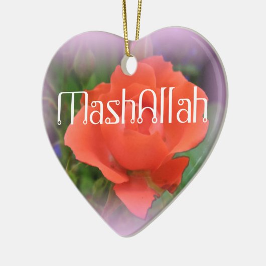 Rode rozenversiering van de Mashallah Keramisch Ornament (Links)