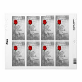 rode rozenweddenschap etiket (Full Sheet)