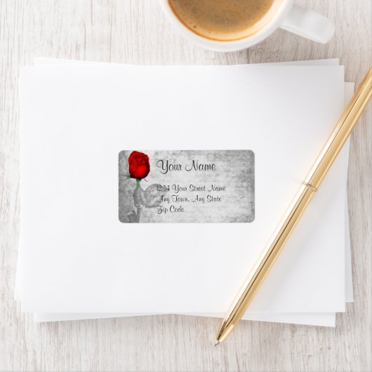  rode rozenweddenschap etiket (Insitu)