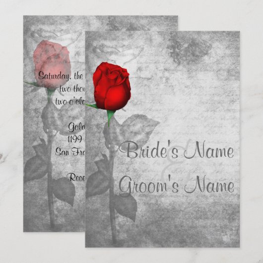 rode rozenweddenschap kaart (Voorkant / Achterkant)